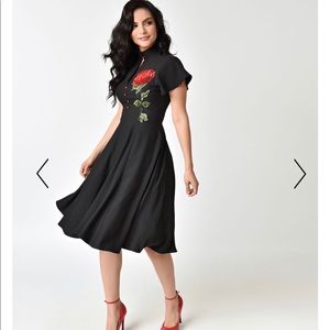 1950s Rose Baltimore Swing Dress